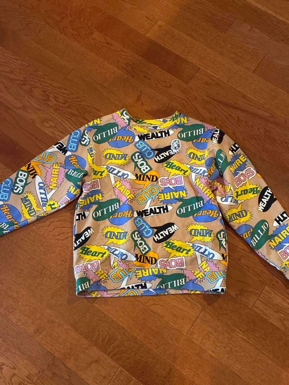 Billionaire Boys Club Multicolor Graphic Listen Latte Crewneck Sweatshirt 9/10